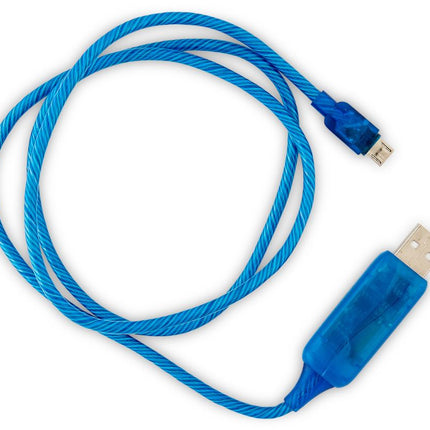GENERIC 1m LED Light Up Visible Flowing Micro USB Charger Data Cable Blue Charging Cord for Samsung LG Android Mobile Phone