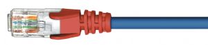 CABAC 0.5m 50cm CAT5 RJ45 LAN Ethenet Network Crossover Blue Red Patch Lead LS