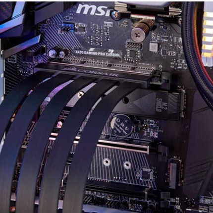 CORSAIR Premium Full-speed PCIE 3.0 X16 Bandwidth Extension Cable 300mm 90° female PCIe connector Electromagnetic interference EMI shielded. Fully Flexible