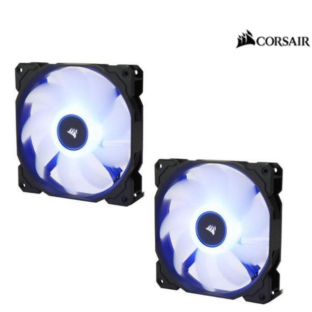 CORSAIR Air Flow 140mm Fan Low Noise Edition / Blue LED 3 PIN - Hydraulic Bearing, 1.43mm H2O. Superior cooling performance. TWIN Pack!