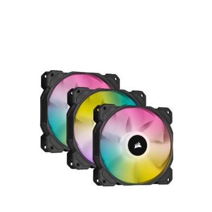CORSAIR Black SP120 RGB ELITE, 120mm RGB LED PWM Fan with AirGuide, Low Noise, High CFM, Triple Pack with Lighting Node CORE