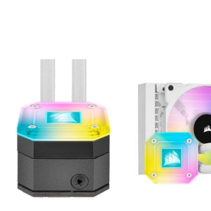 CORSAIR H100i Elite CAPELLIX 240mm Radiator White, 2x ML120 RGB PWM Fans, Ultra Bright RGB Pump Head Liquid Cooling,