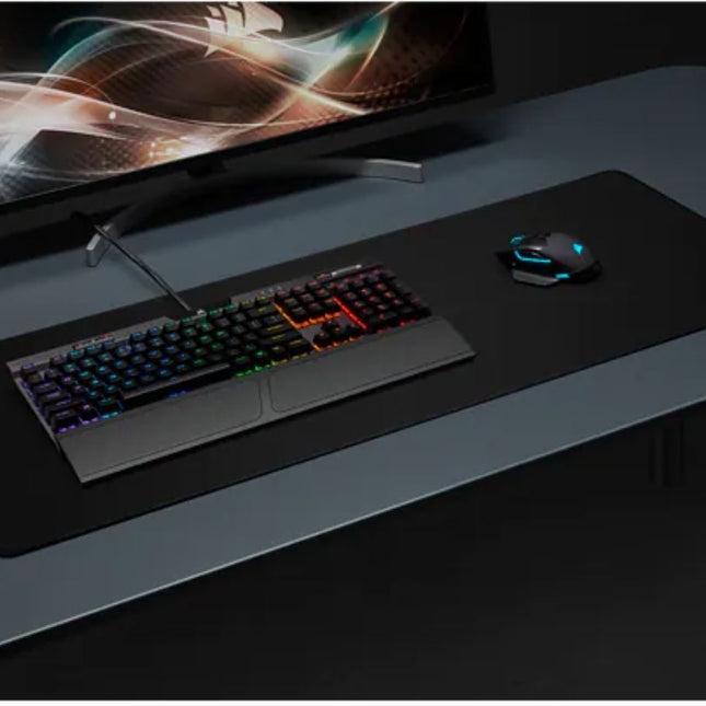 CORSAIR MM350 PRO Premium Spill Proof Cloth Gaming Mouse Pad Extended Extra Large Edition 930mm x 400mm x 5mm All Black Surface Spill Resistant