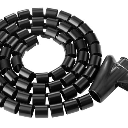 BRATECK 15mm/0.59' Diameter Coiled Tube Cable Sleeve Material PolyethylenePE Dimensions 1000x15mm - Black