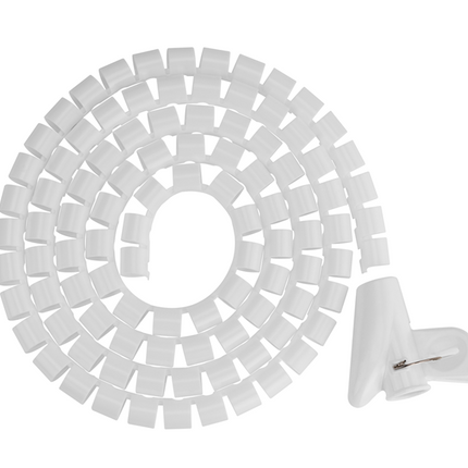 BRATECK 15mm/0.59' Diameter Coiled Tube Cable Sleeve Material PolyethylenePE Dimensions 1000x15mm - White