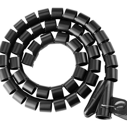 BRATECK 25mm/1' Diameter Coiled Tube Cable Sleeve Material PolyethylenePE Dimensions 1000x25mm - Black