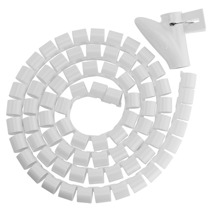 BRATECK 25mm/1' Diameter Coiled Tube Cable Sleeve Material PolyethylenePE Dimensions 1000x25mm - White