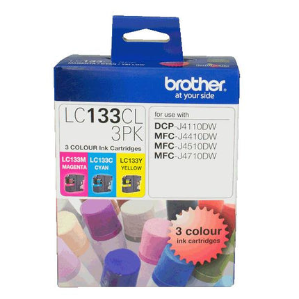 BROTHER LC133 Colour Value Pack, 1X Cyan 1X Megenta 1X Yellow