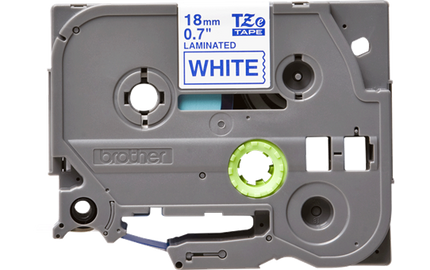Brother 3/4" 18 mm Blue on White TZe P-Touch Tape for Brother PT-1900, PT1900 Label Maker.