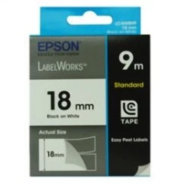 Tape Standard 18mm Black/White 9 meter, for LW-300 & LW-400