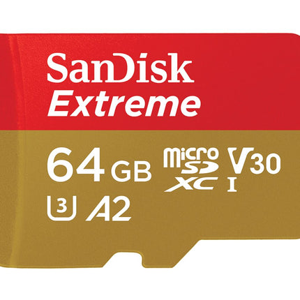 SANDISK 64GB Extreme microSD SDHC SQXAF V30 U3 C10 A1 UHS-1 160MB/s R 60MB/s W 4x6 SD Adaptor Android Smartphone Action Camera Drones