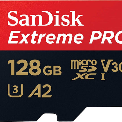 SANDISK 128GB SanDisk Extreme Pro microSDHC SQXCY V30 U3 C10 A2 UHS-1 170MB/s R 90MB/s W 4x6 SD Adaptor Android Smartphone Action Camera Drones