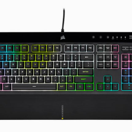 CORSAIR K55 RGB PRO XT, IP42 Spill Resistant, Marco Controls, ICUE Game Integration, RGB Effects. Media Control, Value Gaming Keyboard