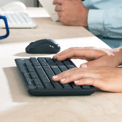 LOGITECH MK295 WIRELESS SILENT KEYBOARD AND MOUSE COMBO, 2.4GHZ USB RECEIVER -