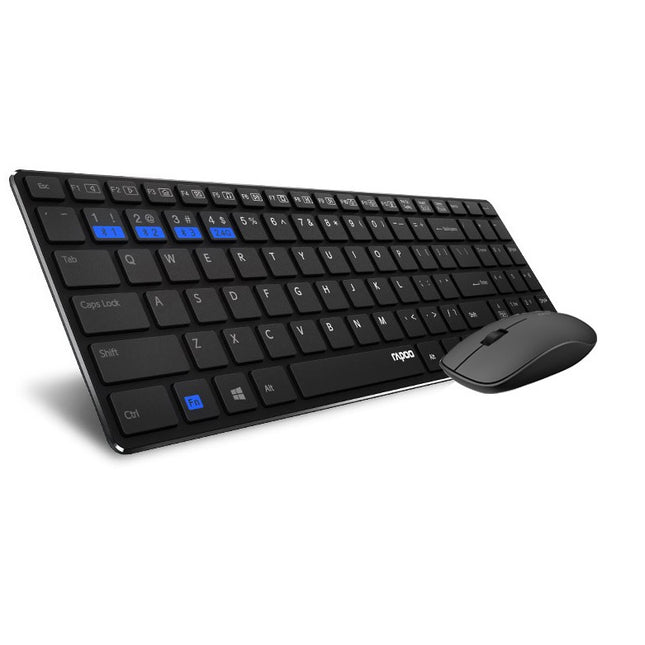 RAPOO 9300M Bluetooth & 2.4G Wireless Multi-mode Keyboard Mouse Combo Black - 1300DPI Spill-Resistant 5.6mm Ultra-Slim  9060M