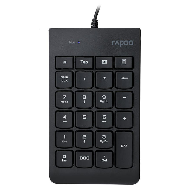 RAPOO K10 Wired Numeric NumberPad Keyboard - Spill Resistant Design, Laser Carved Keycap, Spill-Resistant Design, Easy Installation