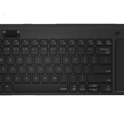 RAPOO K2800 Wireless Keyboard with Touchpad & Entertainment Media Keys - 2.4GHz, Range Up to 10m, Connect PC to TV, Compact Design