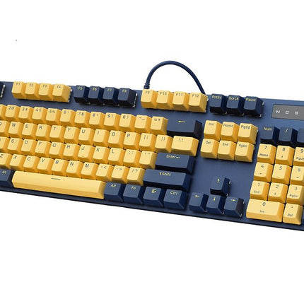 RAPOO V500 Pro Backlit Mechanical Gaming Keyboard - Spill Resistant, Metal Cover, Ideal for Entry Level Gamers--Yellow Blue