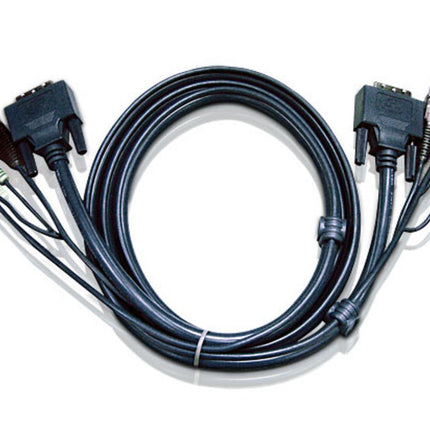 ATEN KVM Cable 1.8m with DVI-I (Single Link), USB & Audio to DVI-I (Single Link), USB & Audio
