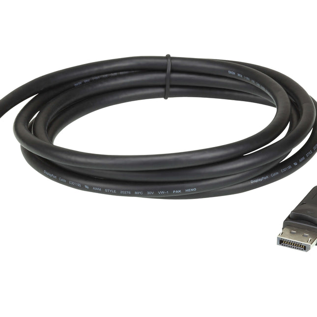 ATEN 4.6m DisplayPort Cable, supports up to 4K (3840 x 2160 @ 60Hz), DP 1.2, High Bit Rate 3 (HBR3) bandwidth of 21.6 Gbps