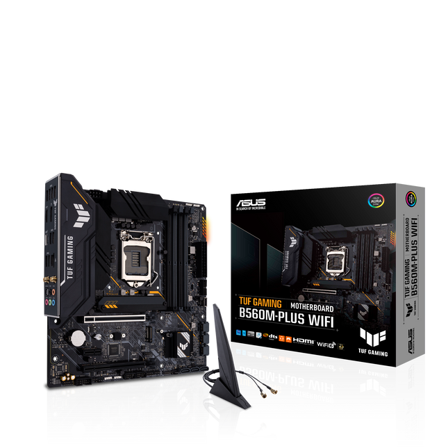 ASUS TUF GAMING B560M-PLUS WIFI Intel B560 (LGA 1200) mATX Motherboard PCIe 4.0, 2xM.2 slots, 8+1 Power Stages, 2.5Gb Ethernet WiFi 6 RGB