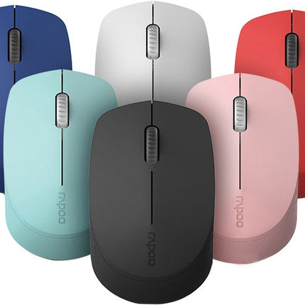 RAPOO M100 2.4GHz & Bluetooth 3 / 4 Quiet Click Wireless Mouse Pink - 1300dpi Connects up to 3 Devices, Up to 9 months Battery Life