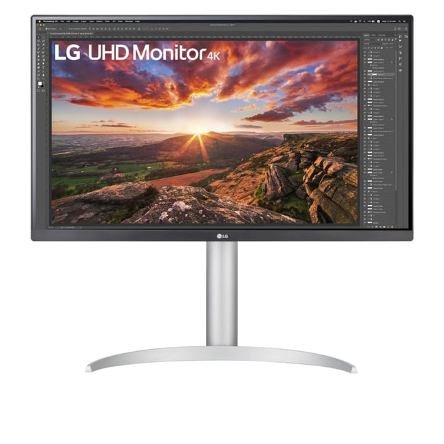LG 27\' IPS 5ms 4K UHD HDR400 FreeSync 3-Side Borderless Monitor w/ArcLine HAS - HDMI,DP, USB Type-C, Speaker, VESA 100mm, Height Adjustable