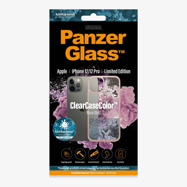 PANZER GLASS ClearCaseColor Apple iPhone 12/12 Pro - Rose Gold Limited Edition (0274), Slim fashionable design, Enhance protection