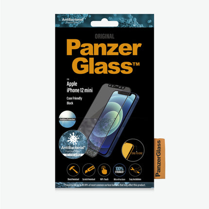 PANZER GLASS iPhone 12 Mini Black - Anti-glare (2719) - Screen Protector - Full frame coverage