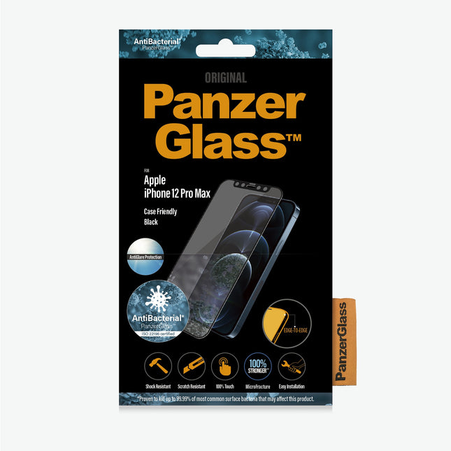 PANZER GLASS iPhone 12 Pro Max - Anti-glare (2721) - Screen Protector - Full Frame Coverage, Rounded Edges, Shock resistant