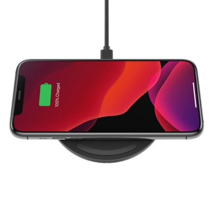 BELKIN Boost 15W Wireless Charging Pad with 24W QC 3.0 Wall Charger Black- Qi certified, Case compatible, LED light indicates