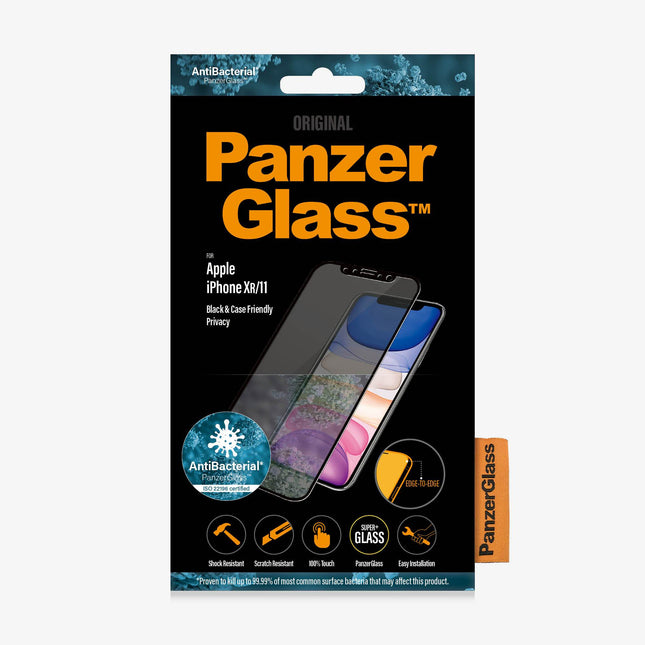 PANZER GLASS Apple iPhone XR/11 - Black - Privacy (P2665) - Screen Protector - Anti-glare coating, Blue light reduction, Original PanzerGlass