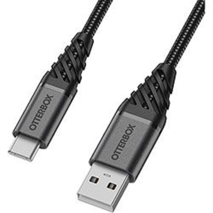 OTTERBOX USB-A To USB-C 1 Meter -Dark Ash Black  78-52664  - Premium - Rugged, tough and built to outlast