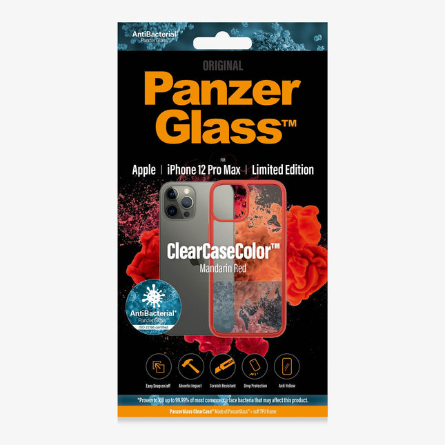 PANZER GLASS ClearCaseColor Apple iPhone 12 Pro Max - Mandarin Red Limited Edition (0281) Most powerful ClearCase  ever