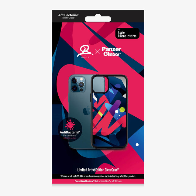 PANZER GLASS Mikael B. Limited Artist Edition ClearCase Apple iPhone 12/12 Pro - (0300) 100% recycled TPU frame.