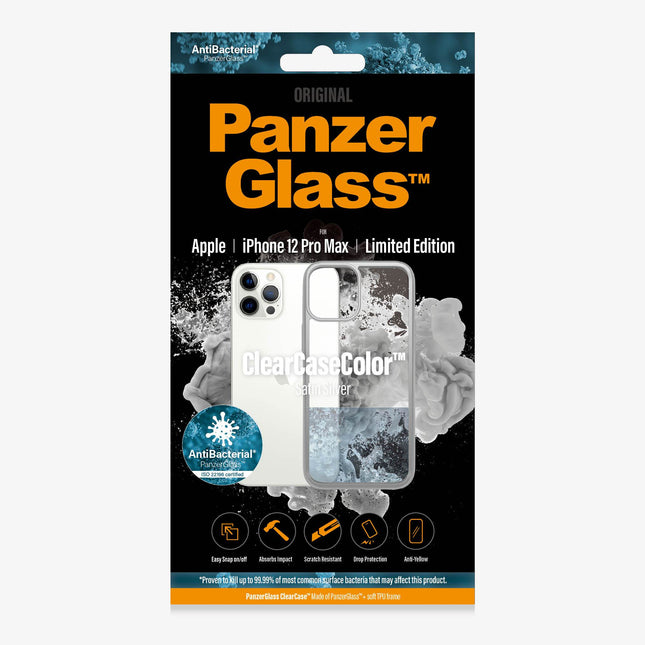 PANZER GLASS ClearCaseColor Apple iPhone 12 Pro Max - Satin Silver Limited Edition (0272) Most powerful ClearCase  ever