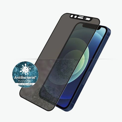 PANZER GLASS Screen Protector - Case Friendly , CamSlider - For Apple iPhone 12/12 Pro - Black-Dual Privacy glass,Crystal clear