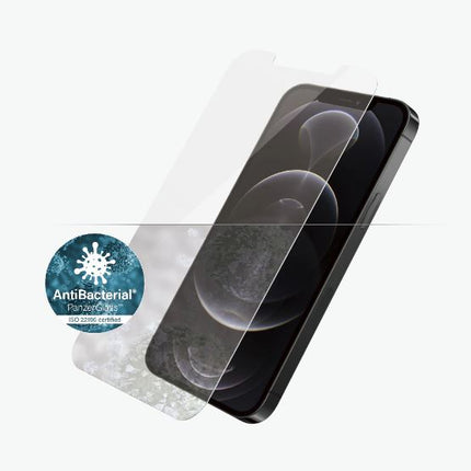PANZER GLASS Screen Protector - Case Friendly - For Apple iPhone 12 / iPhone 12 Pro Antibactrial Glass, Protects the Entire Screen, Crystal Clear