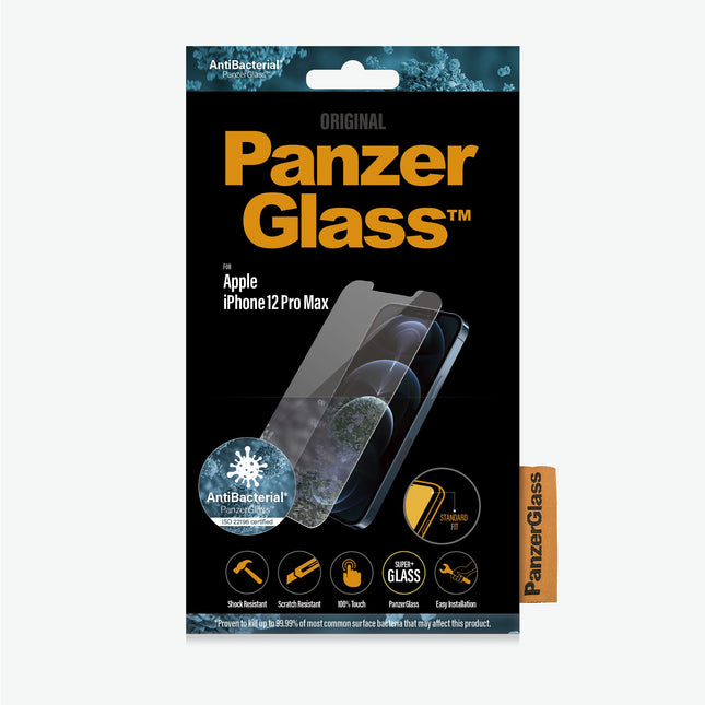 PANZER GLASS iPhone 12 Pro Max - Clear Glass Screen Protector - (2709) Antibacterial glass