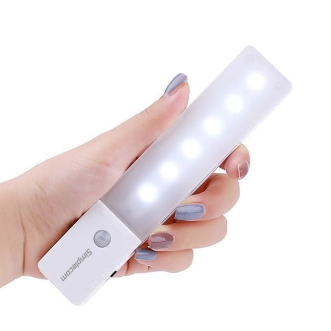 SIMPLECOM EL608 Rechargeable Infrared Motion Sensor Wall LED Night Light Torch - Cool White