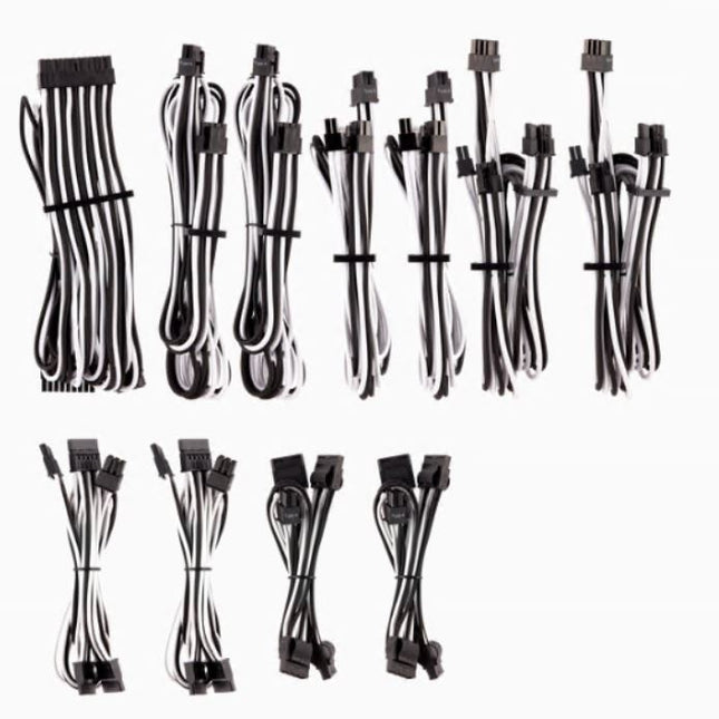 CORSAIR Corsair PSU - WHITE/BLACK Premium Individually Sleeved DC Cable Pro Kit, Type 4 Generation 4