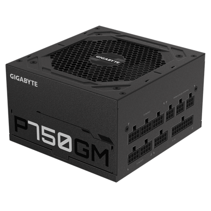GIGABYTE P750GM 750W ATX PSU Power Supply 80+ Gold >90% Modular 2x8 Pin120mm Fan Black Flat Cables Single +12V Rail Japanese >100K Hrs