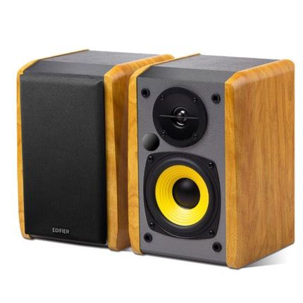 EDIFIER R1010BT - 2.0 Lifestyle Bookshelf Bluetooth Studio Speakers Black - 3.5mm AUX/RCA/BT/Connects 2 Bluetooth devices/Built-in amplifier BROWN