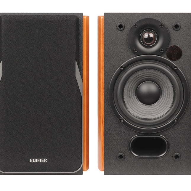 EDIFIER R1380DB 2.0 Professional Bookshelf Active Speakers Brown - Bluetooth/Optical/Coaxial, Line In Connection/Wireless Remote