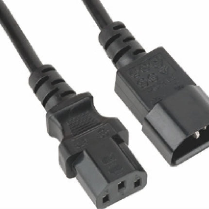 ASTROTEK Power Extension Cable 2m - Male to Female Monitor to PC or PC/UPS to Device IEC C13 to C14