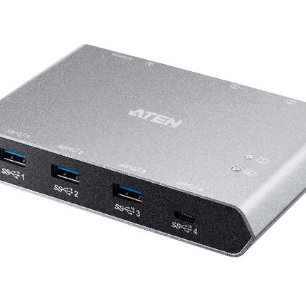 Aten Sharing Switch Gen2 2x4 USB-C, 2x PC, 4x USB 3.2 Gen2 Ports (1x USB-C), Power Passthrough, OSX & Windows Compatible, Plug and Play