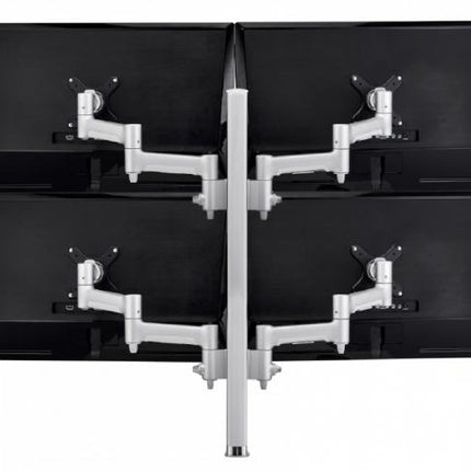 Atdec AWM Quad monitor arm solution - 460mm articulating arms - 750mm post - heavy duty clamp - silver