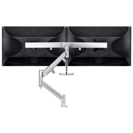 Atdec AWM Single Arm - Dual Rail - up to 2x 27" wide screens - &lt;16kg - Grommet Clamp - Silver