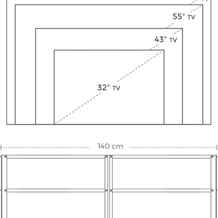 TV Stand for 60-Inch TV with Industrial Style Steel Frame Rustic Brown and Black
