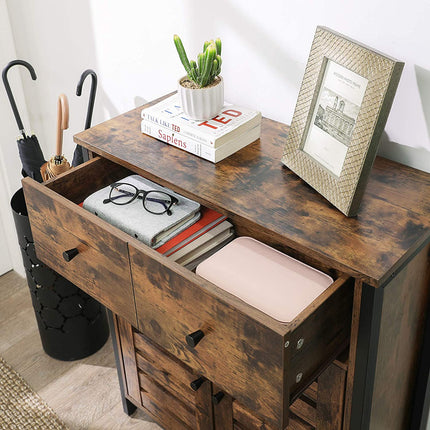 Floor Cabinet with 1 Drawer and Shelf Rustic Brown